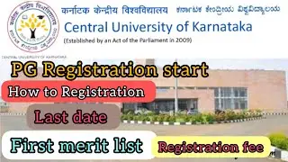 Central University of Karnataka PG registration start | CUET PG admission CUK