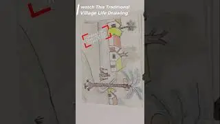 Village Life Drawing #short #youtubeshorts #trending