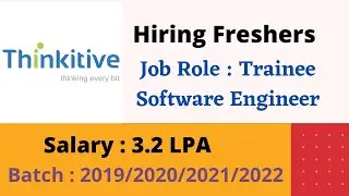 Thinkitive Off Campus Hiring Freshers for the Role of Trainee Software Engineer |