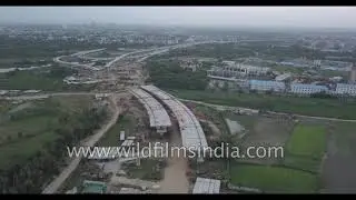Construction Work at Yamuna Bank - farmland turns to industry