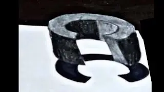 How to Draw 3D floating latter  'C'  #Shorts