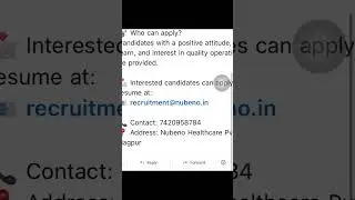 Nubeno Healthcare Pvt Ltd For Fresher 👨🏻&zwj;💻 #mihan #nagpur #jobsearch #job #fresherjobs #jobswitch