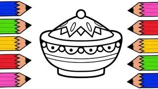 Colorful Pot Coloring | Easy Drawing and Coloring for Kids
