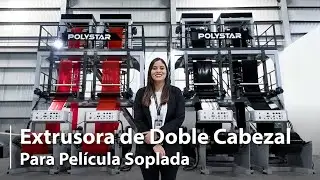 Extrusor de doble cabezal para películas sopladas de PE