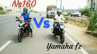 Pulsar ns160 2017 vs Yamaha fz 2015 drag race....(kisme kitna hai dum)