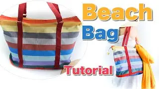 Summer Beach/Pool Bag Tutorial/ DIY Bucket bag