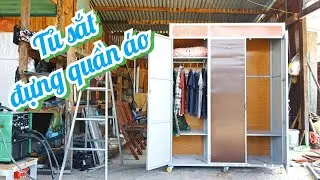 Tủ quần áo bằng sắt hộp 3 cánh M5 rất dễ làm || Thọ Ròm