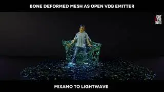 Mixamo to LightWave / Bone deformed mesh as open VDB Emitter