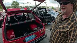 Little Red Car at Auto Show Friday Cruising @ Jets Pizza in Davie lets park