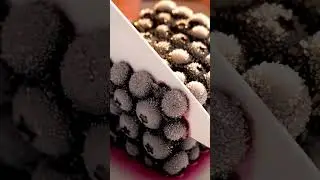Frozen Blueberry ASMR | Ultra Clean Slice Revealing Juicy Interior in Macro View