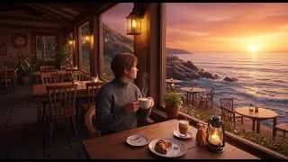 Calm Sunset Jazz ☕ Seaside Cafe & Piano, Cafe Jazz Mix for Work & Study