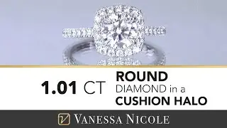 Round Diamond Cushion Halo  | 1 Carat Round Diamond in Cushion Halo for Samantha