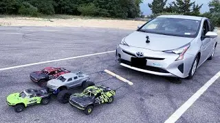 Toy Cars Pull a Real Car! - How many does it take?