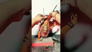 🔥Clay Lord Scared Narasimha 🔥 Clay Lord Narasimha 🙏 Symbol of courage #art #viral #shorts #noads
