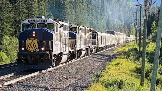 ROCKY MOUNTAINEER!!!! RMRX 8014, RMRX 8015, and RMRX 8019 lead train 10R east at Leanchoil, BC