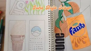 JUNE BULLET JOURNAL SETUP. #planwithme #journal #bujo #bujoinspire #art #drawing #bujocommunity