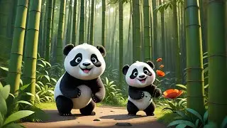 Three Baby Pandas Slide and Play | Panda Song for Kids | Nursery Rhymes and Learning Songs