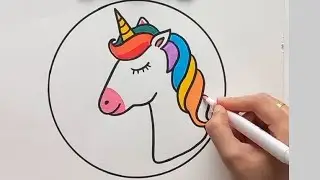 How to draw a cute unicorn 🦄 