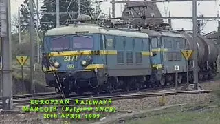 European Railways in the 1990s Marloie Station (Belgium SNCB) on 20th April 1999