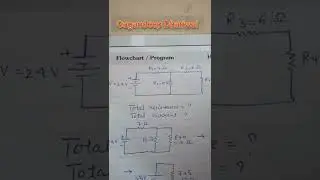 calculate the total resistance and total current in the given circuit.