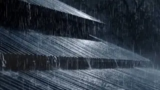 🌧️ Heavy Rain on Metal Roof at Night | Deep Sleep & Relaxing Sounds