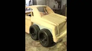 120 days to build a cool 6wheel Rolls Royce 100% Wood #woodcarving 24