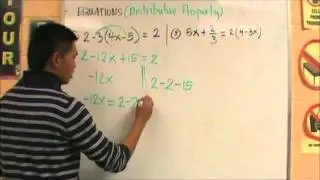 Equations With Distributive Property and Fractions