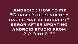 Android : How to fix 