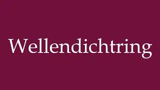 How to Pronounce ''Wellendichtring'' (Shaft seal) Correctly in German