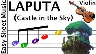 How to Play Laputa (Castle in the Sky) on Violin | Easy Beginner Sheet Music