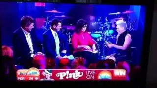 P!nk getting our Beautiful Soles shoes for Willow
