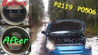 Очистка дроссельной заслонки на Mitsubishi Mirage 1.0 2015 года, значения напряжения, диагностика...