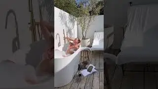 The ultimate &lsquo;me time&rsquo; before the world wakes up 🛀🫧 #CalamigosGuestRanch #Malibu #California