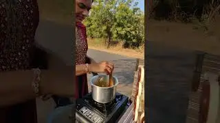Cooking on a camper setup. Bidar. Travel