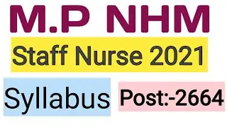 MP NHM Staff Nurse Syllabus 2021 #MPNHM_StaffNurse_Syllabus
