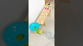 Marble Run Race ASMR #15 Wooden Wave Course Colorful Marbles #marblerun #marblerunrace #asmr