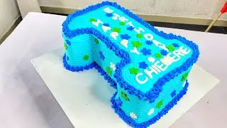 How To Create And Decorate Number One Cake/ Number One Birthday Cake design