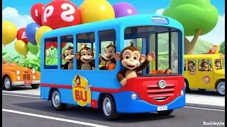 Monkey Max on the Toot Toot Bus 🐒🚌 | 3D Animated Nursery Rhyme for Kids | Toddler Learning Video