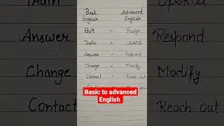Basic Vs advanced English Part -10#ielts #english #writing #reading #speaking #pte #viral#listening