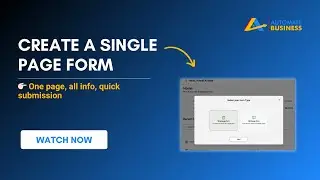 How to create a single page form in Automate Forms?