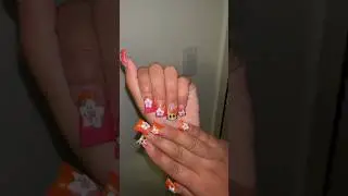 Hawaiian Hello Kitty Nails 🌺💅🏽 #acrylicnails #nails #hellokitty #sanrio