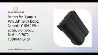 Battery for Olympus PS-BLM1, Evolt E-500, Camedia C-5060 Wide Zoom, Evolt E-520, 1500mAh Li-ion