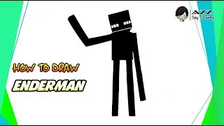 How to draw Enderman Minecraft step by step