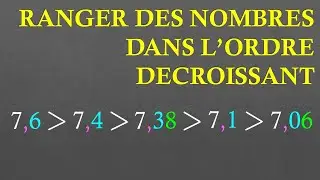 6e Ranger des nombres dans l'ordre décroissant