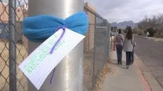 Sisters donate handmade scarves to homeless for winter