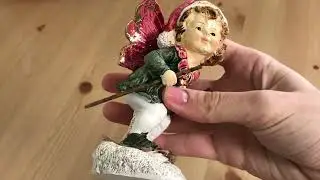статуетка керамічна новорічна ельф на лижах
