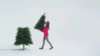 Quick Set Artificial Christmas Tree with Clear LED Lights