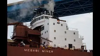 Вот это теснота! Судно Mesabi Miner завершает сезон и направляется на верфь Fraser Shipyard для к...