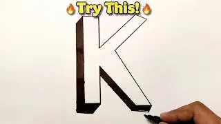 Ye Drawing Aapko Pagal Kar Degi! 😵 How to Draw 3D Hole Letter K | Debanjan Arts