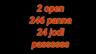 22/12/2020 time bazar game 246 panna 2 open passsssssss 24 jodi passsss
